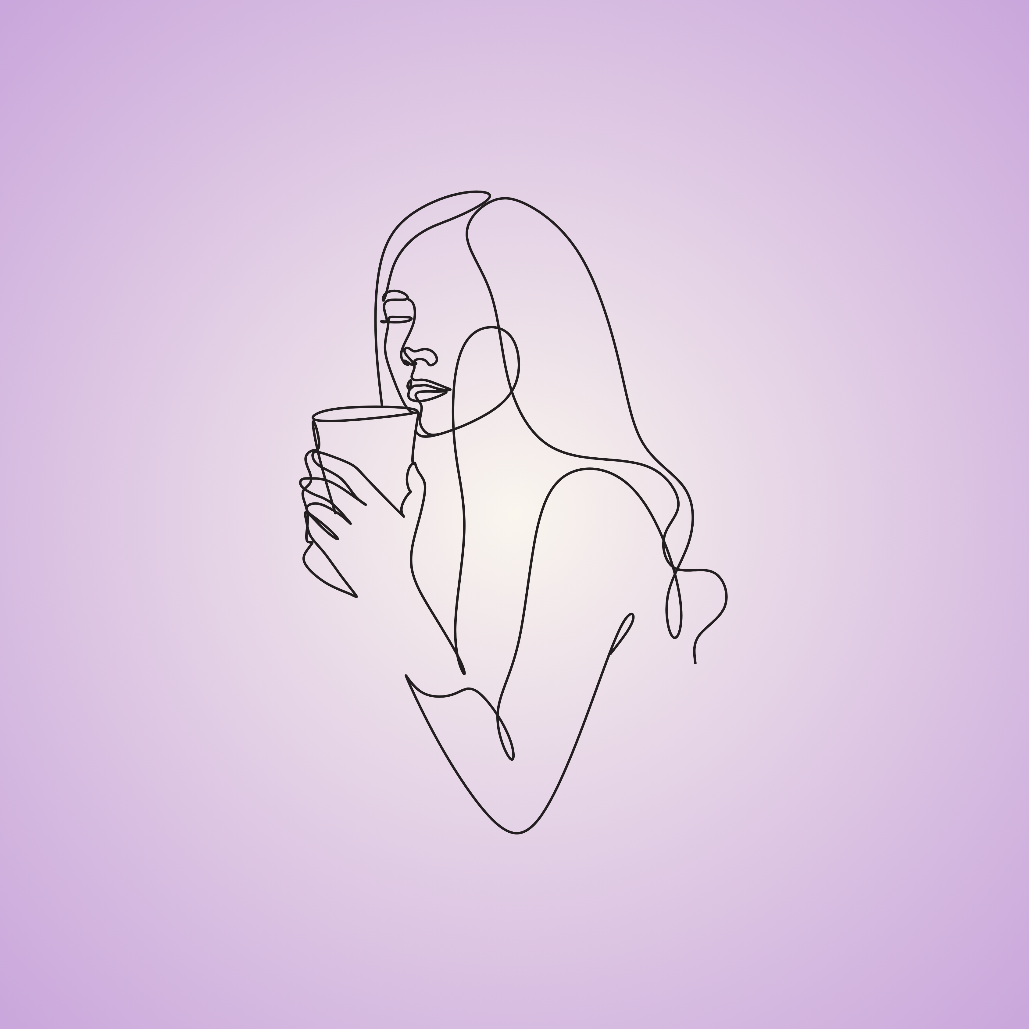 Vrouw drinkt rustig zonder afleiding voor mentale gezondheid en om stress te verminderen.